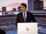 Julen Lopetegui, durante su presentaci&oacute;n como entrenador del Real Madrid.