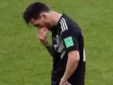 Leo Messi, en el Argentina-Islandia del Mundial de Rusia 2018.