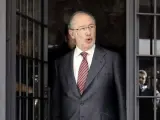 El exvicepresidente del Gobierno Rodrigo Rato, a la salida de su domicilio en Madrid.