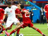 Diego Costa, en el partido entre España e Irán, en el Mundial de Rusia 2018.