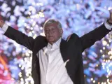 El canditato por el Movimiento Regeneración Nacional (Morena), Andrés Manuel López Obrador, en su cierre de campaña.