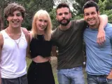 Óscar Casas, Ingrid García-Johnson, Jon Arias y Mario Casas, elenco de 'Instinto', la serie de Movistar+.