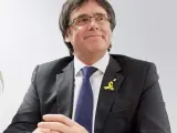 El expresidente de la Generalitat de Catalu&ntilde;a Carles Puigdemont, durante una reuni&oacute;n en Berl&iacute;n.
