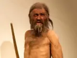 Reconstrucción naturalista de Ötzi, diseñada por artistas basándose en la anatomía médica y conservada en el Museo Arqueológico del Tirol del Sur, en Bolzano (Italia).