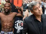 El boxeador estadounidense Floyd Mayweather y el actor George Clooney.