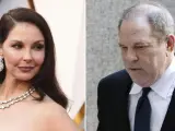 La actriz Ashley Judd y el productor Harvey Weinstein, en imágenes de archivo.