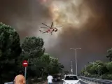 Los incendios forestales provocan evacuaciones y cortes de carreteras cerca de Atenas.