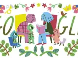 El doodle de Google dedicado a los abuelos.