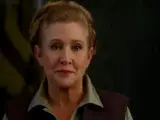 Carrie Fisher como la princesa Leia en la octava entrega de la saga de 'Star Wars'.