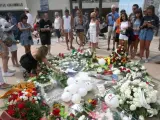 Ofrenda floral a la víctima del atentado de Cambrils de agosto de 2017.
