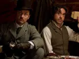 Jude Law y Robert Downey Jr. en 'Sherlock Holmes: Juego de sombras'.