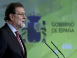 El presidente del Gobierno, Mariano Rajoy, durante la rueda de prensa posterior a la reunión del Consejo de Ministros