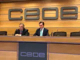 El presidente y vicepresidente de la CEOE, Juan Rosell y Antonio Garamendi