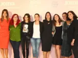 La presentadora del evento, Isabel Jiménez, junto a Clara Grima, Clara Lago, Patricia Herrera, Concha Monje, Luz Rello, Casilda Sánchez Varela y Cristina Aranda (de izquierda a derecha).