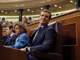 Pablo Casado, durante la sesión de control en el Congreso.