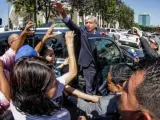 El presidente electo de México, Andrés Manuel López Obrador, a su llegada a Tijuana, en el estado mexicano de Baja California.