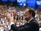 Mariano Rajoy, tras su intervención en el XIX Congreso Nacional del PP.