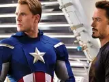 Steve Rogers (Chris Evans) y Tony Stark (Robert Downey Jr.) en 'Los Vengadores'.