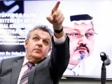 El director ejecutivo adjunto del Comité para la Protección de los Periodistas (CPJ), Robert Mahoney, en rueda de prensa sobre la desaparición del periodista saudí Jamal Khashoggi en la sede de las Naciones Unidas en Nueva York.