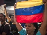 Manifestación sindical en Caracas.