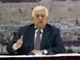 El presidente palestino, Mahmud Abás, durante una rueda de prensa en Ramala, Cisjordania.