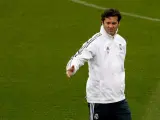 Santiago Solari, en su primer entrenamiento al frente del primer equipo del Real Madrid.