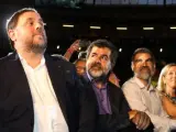 Oriol Junqueras, Jordi Sànchez y Jordi Cuixart en una imagen de archivo.