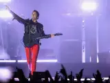 Matt Bellamy, líder de Muse, durante su actuación en el Bilbao World Stage, previa a los premios MTV.
