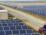 Parque fotovoltaico en la isla de El Hierro.