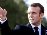 Emmanuel Macron, en Les Esparges.