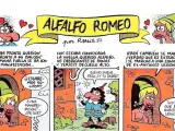 Alfalfo Romero, , Este trovador, eternamente enamorado de Julieta Escalfos, tendría fácil hueco en el cine español, al menos, mayor de lo que lo tuvo en su día en los cómics de Mortadelo, donde fue eliminado por un error editorial.