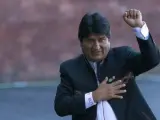 El presidente de Bolivia, Evo Morales, antes de asistir un encuentro de mandatarios con el nuevo presidente de México, Andrés Manuel López Obrador, en Ciudad de México.
