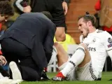 Gareth Bale, atendido durante el Real Madrid vs. CSKA.