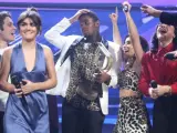 Famous, ganador de 'OT 2018', junto al resto de concursantes y Amaia Romero.