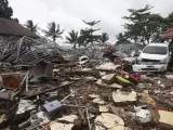 Vista de los daños provocados por el tsunami en el Estrecho de Sonda, en Indonesia.
