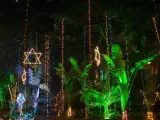 Iluminación navideña en Calcuta, India