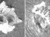 Imagen por satélite del antes y el después de la erupción del volcán que provocó un tsunami en Indonesia.