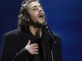 El cantante portugués Salvador Sobral, actuando en Eurovisión.