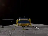 Impresión artística facilitada por el Centro de Ingeniería Espacial y Exploración Lunar de la Administración Nacional Espacial de China (CNSA) del módulo de aterrizaje lunar de la sonda Chang'e-4.