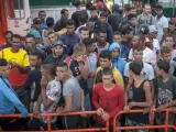 LLegada al puerto de Barbate (Cádiz) de inmigrantes rescatados por Salvamento Marítimo.