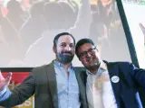 Santiago Abascal y Francisco Serrano, tras conocer los resultados de las elecciones andaluzas.