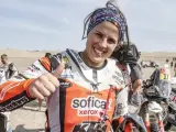 Laia Sanz, feliz por su actuación en el Dakar 2019.