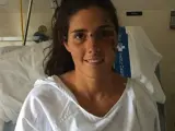 La triatleta conmemoró los seis meses después del accidente con esta imagen suya en el hospital.