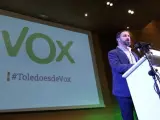 El presidente de Vox, Santiago Abascal, en un acto en Toledo.