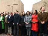 El presidente de Vox, Santiago Abascal, el líder del PP, Pablo Casado, y el líder de Ciudadanos, Albert Rivera, en la plaza de Colón.