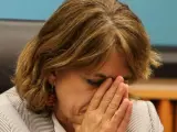 La ministra de Justicia Dolores Delgado durante la presentación de un libro en el Congreso