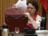 La ministra de Trabajo, Magdalena Valerio, comparece ante la Comisión de Trabajo.