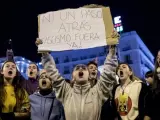 Imagen de una manifestación feminista contra Vox en el centro de Madrid el pasado enero.