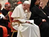 El papa Francisco, durante la cumbre histórica del Vaticano para tratar los casos de abusos a menores en la Iglesia católica.