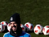 Isco, en un entrenamiento del Real Madrid.